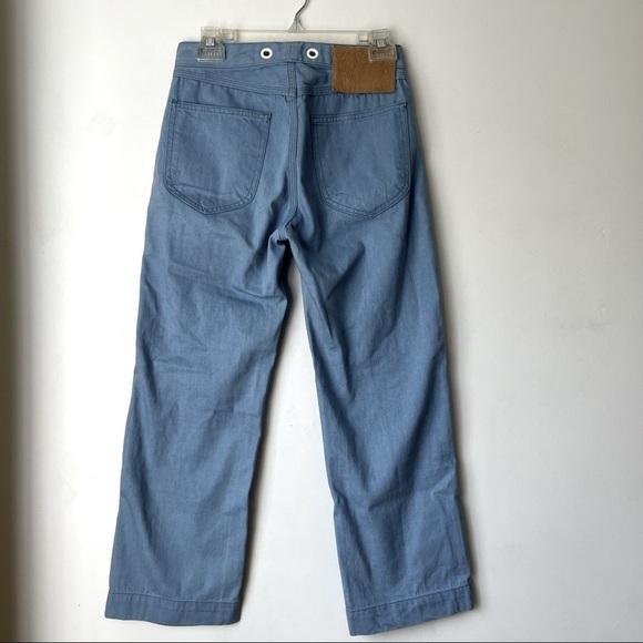 Rag & Bone Powder Blue Grommet Waist High Rise Cropped Flare Jeans 25" - Picture 7 of 9